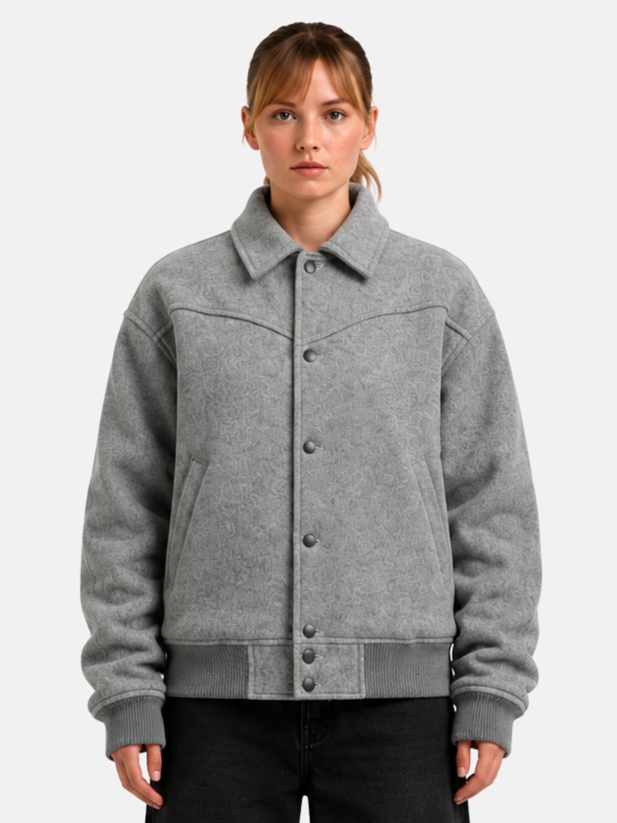 Oversized Gray Letterman, Wool Heritage – Varsity Forge