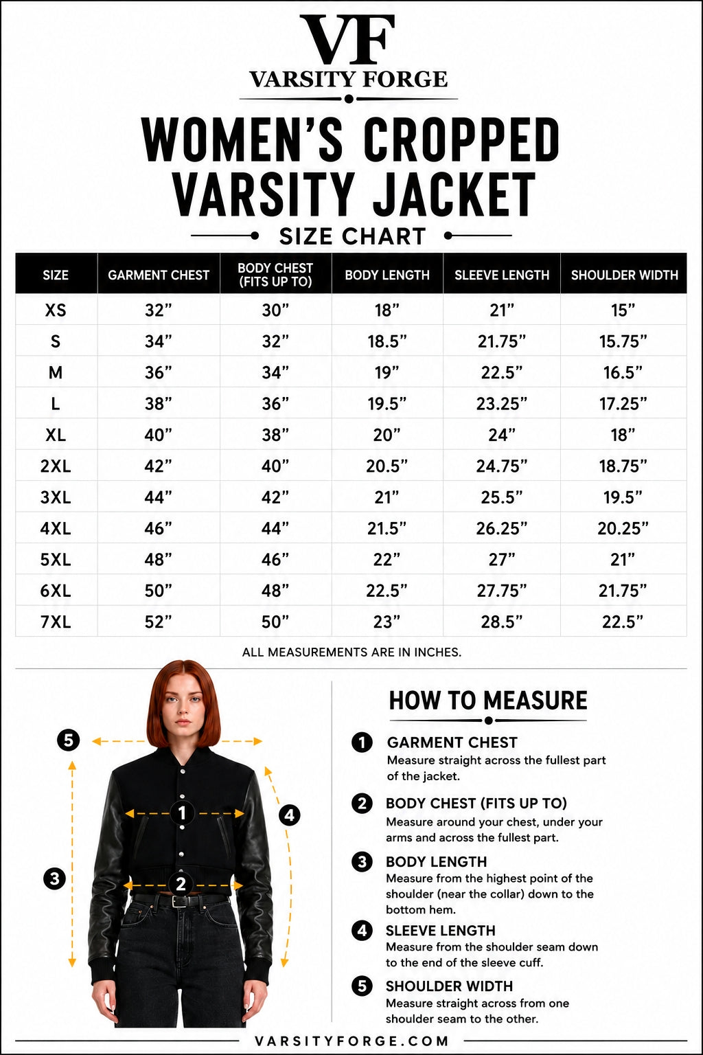 Varsity Forge Size Guide